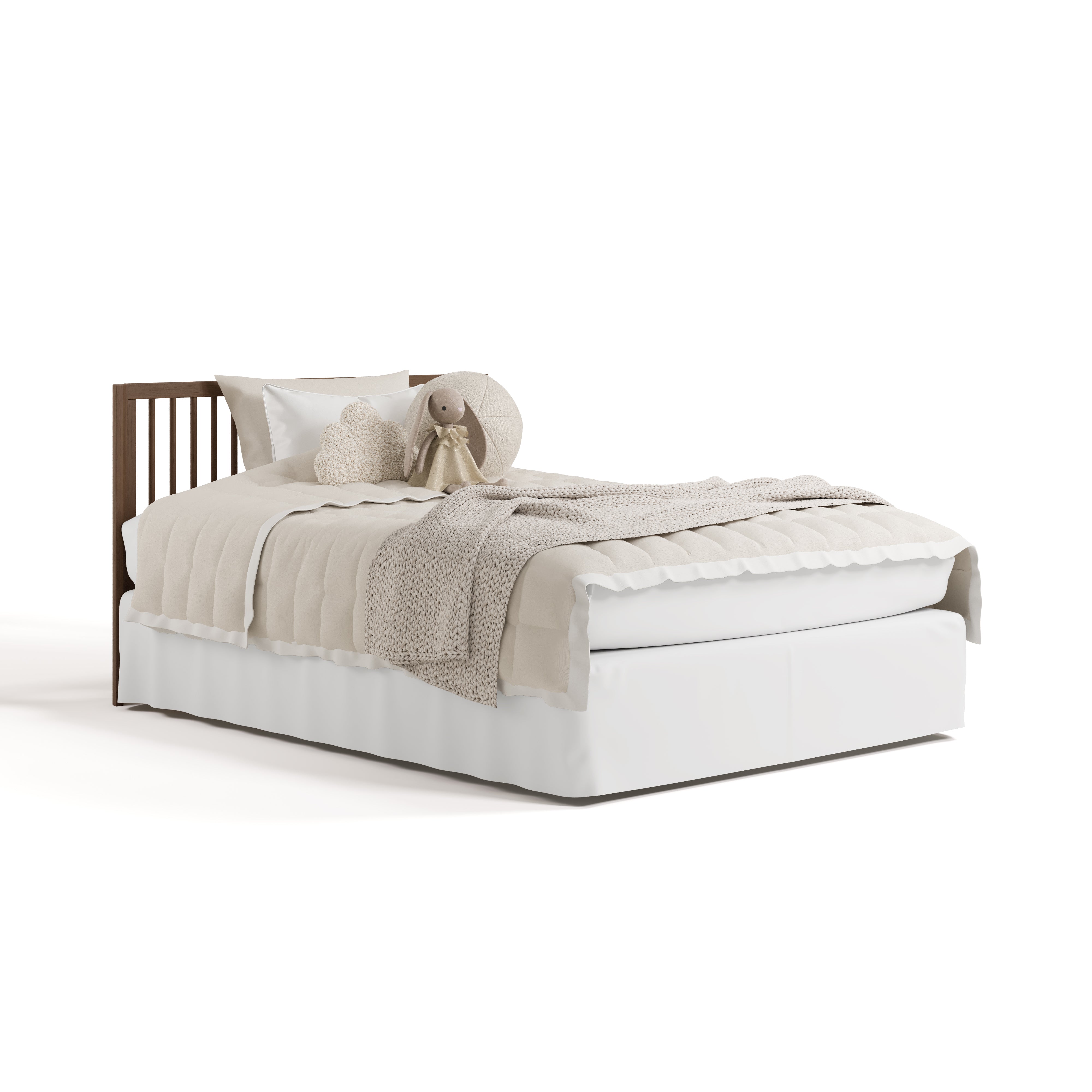 crib hazelnut in full-size bed with headboard only conversion