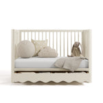 crib with drawer open frosted oat in daybed conversion