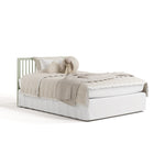 crib sage in full-size bed with headboard only conversion