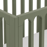 sicily olive with driftwood crib close up view of rails