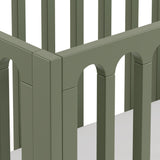 sicily olive with driftwood crib close up view of rails