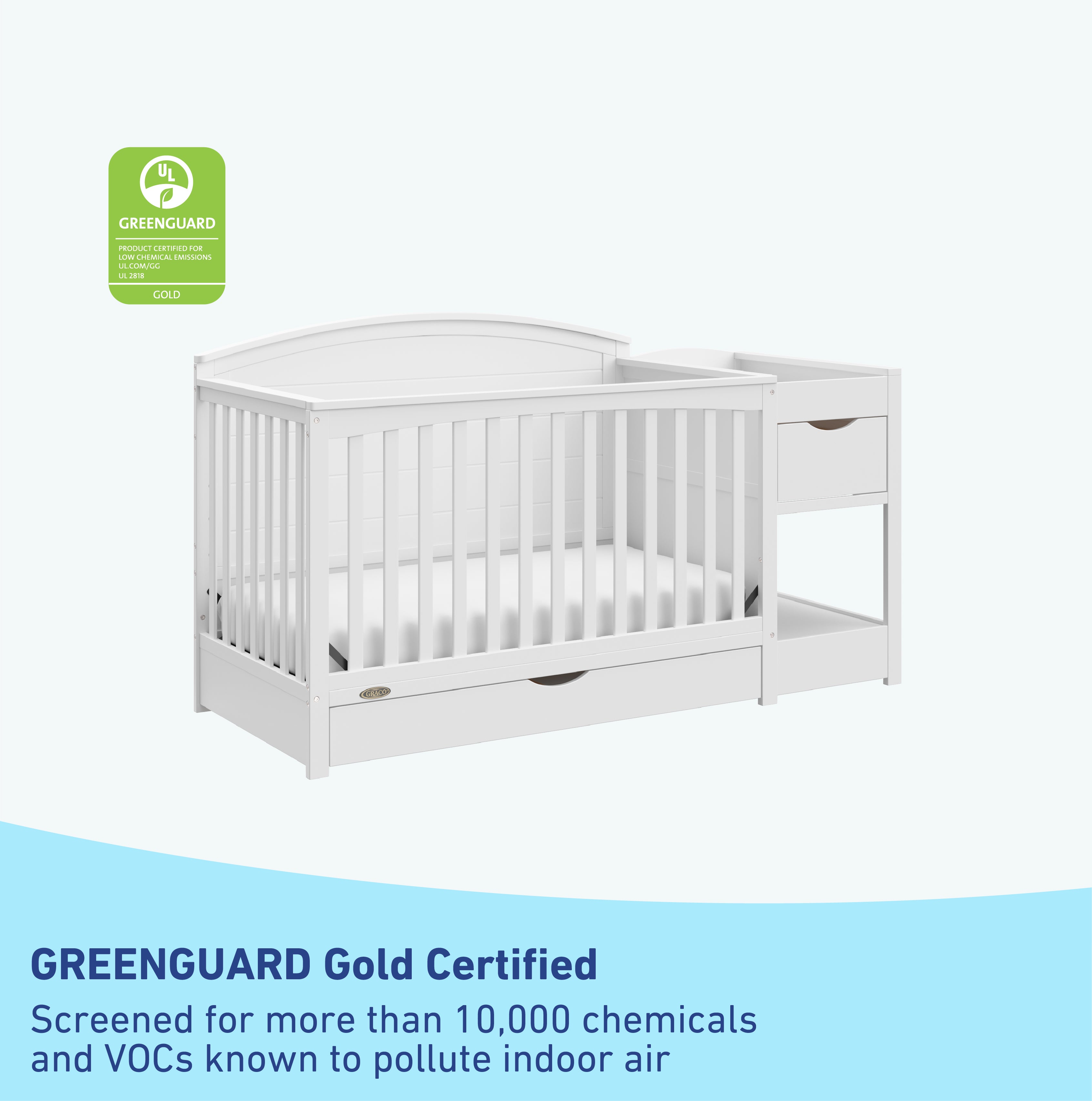 Graco® Bellwood® 5-in-1 Convertible Crib and Changer.