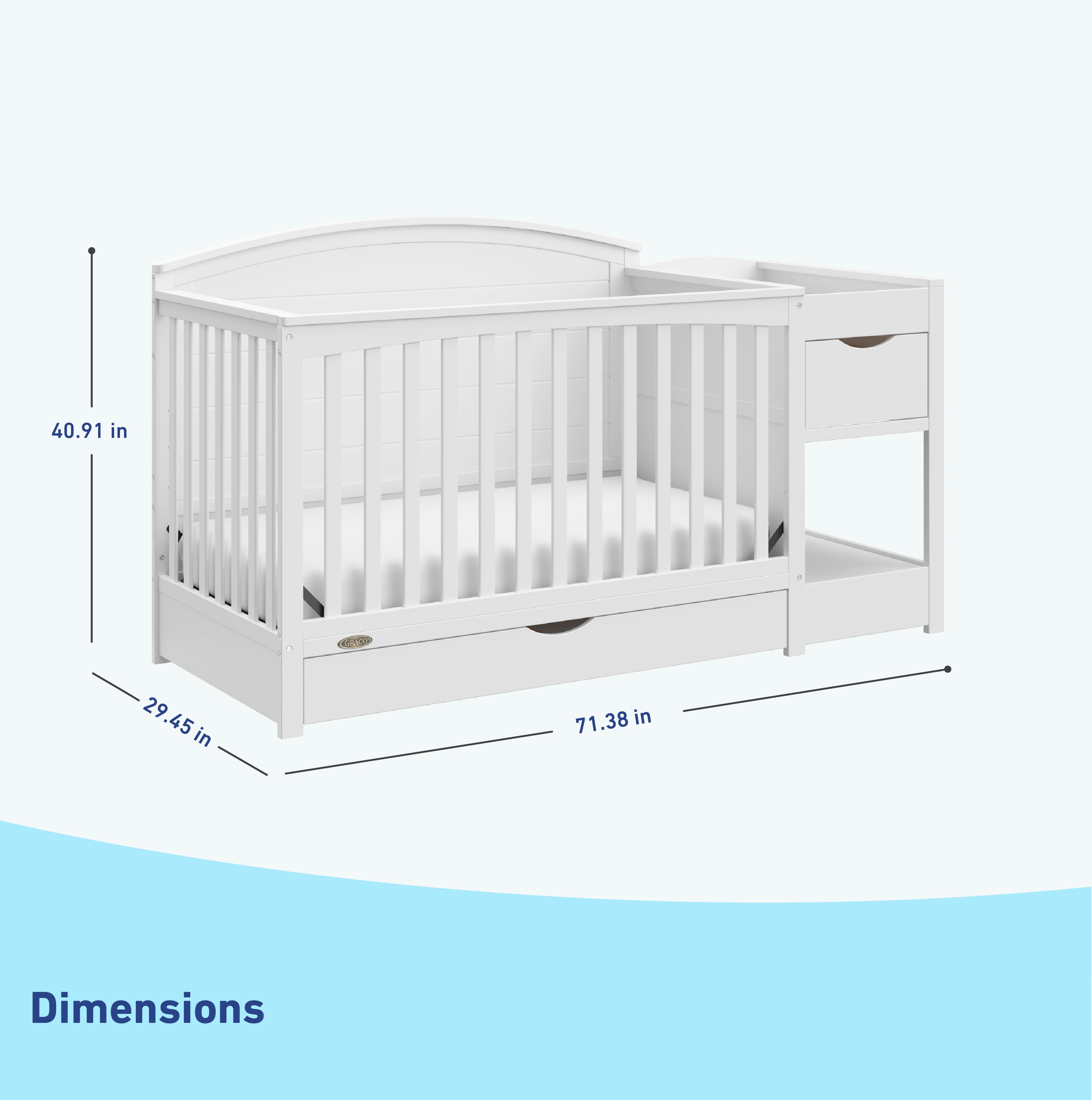 Graco® Bellwood® 5-in-1 Convertible Crib and Changer.