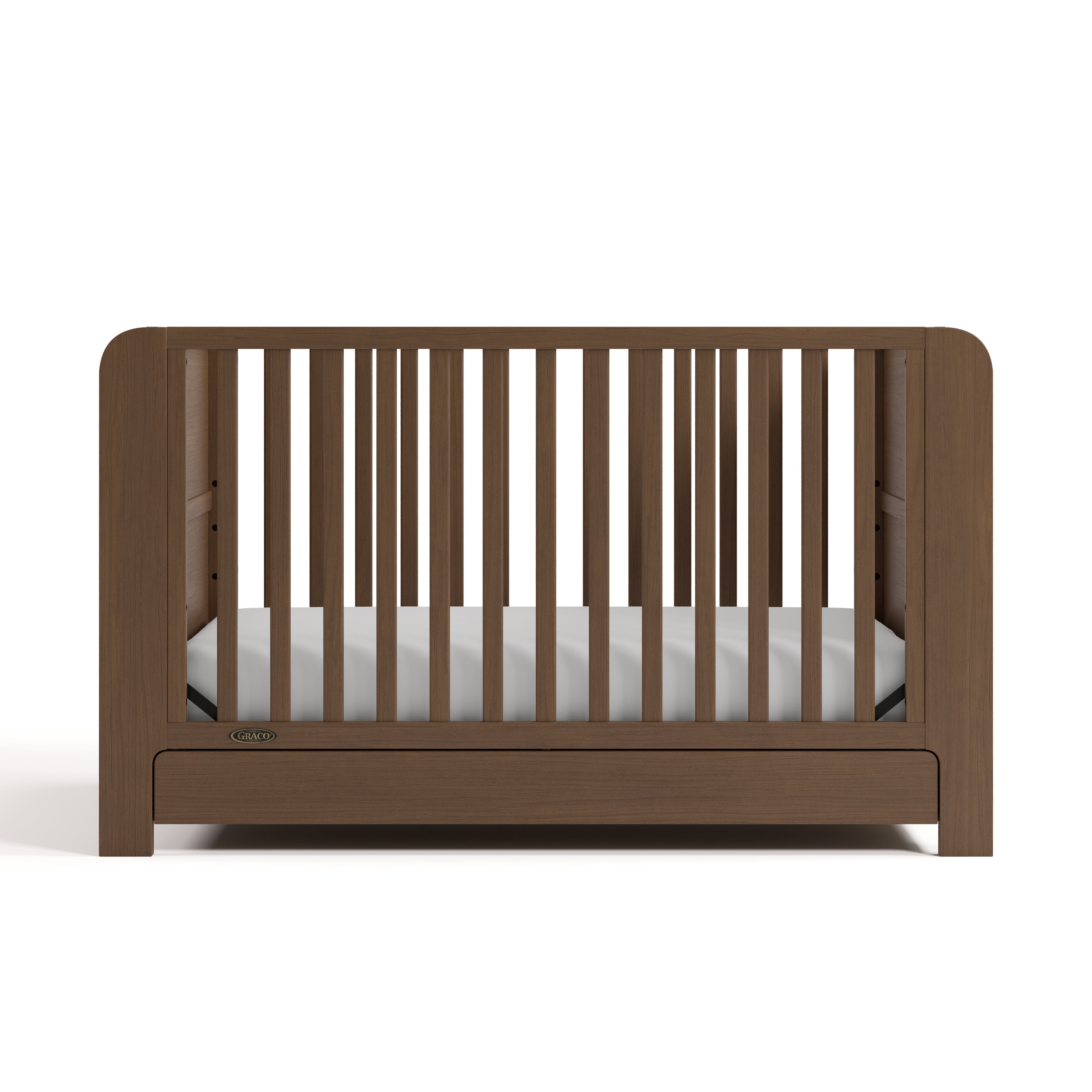 Read-with-Me crib hazelnut front view