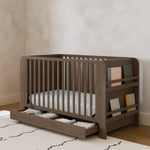 Read-with-Me crib hazelnut nursery shot with drawer open