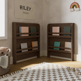 Read-with-Me crib hazelnut bookcase conversion nursery shot with books inside