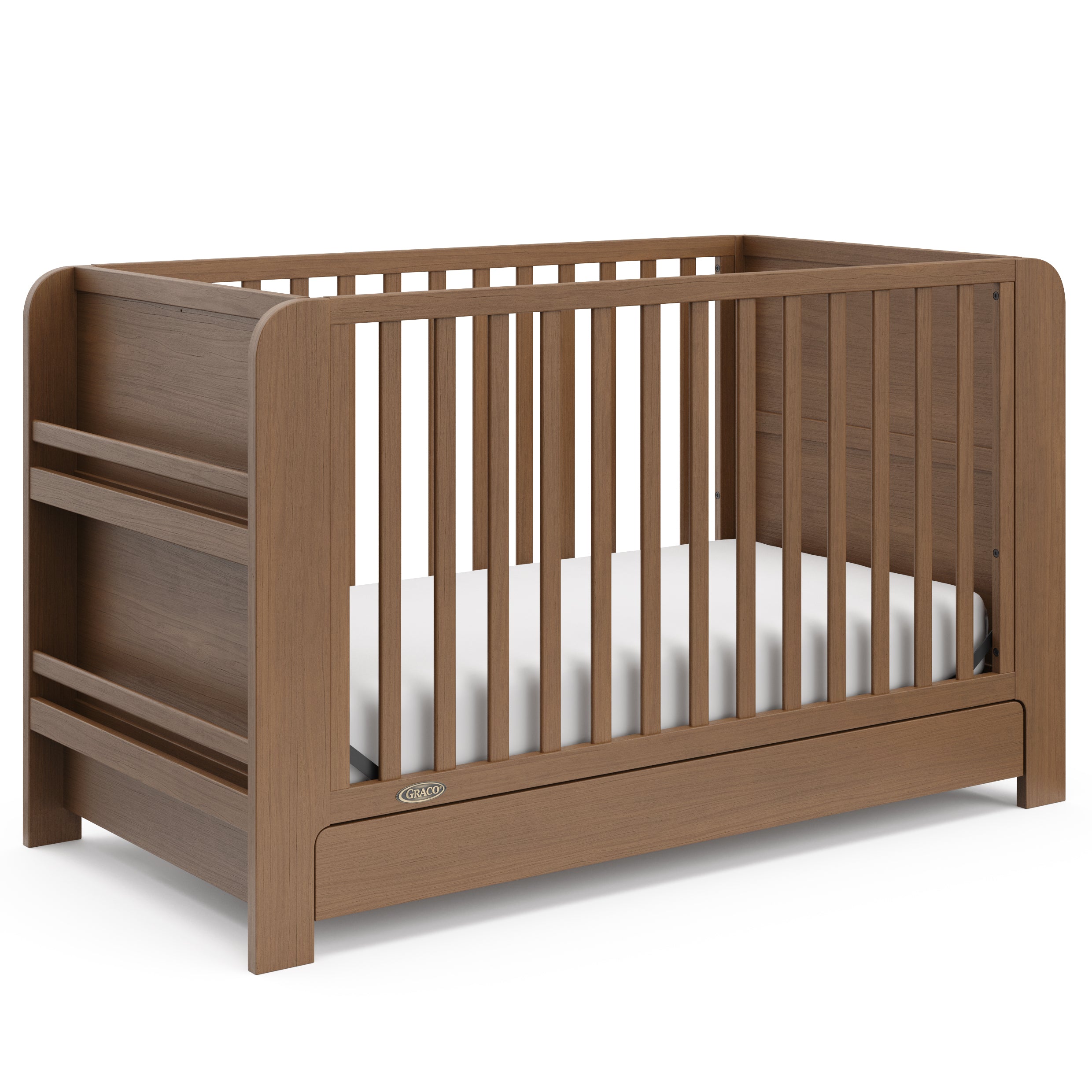 Read-with-Me crib hazelnut angle view