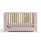 Read-with-Me crib blush with driftwood front view