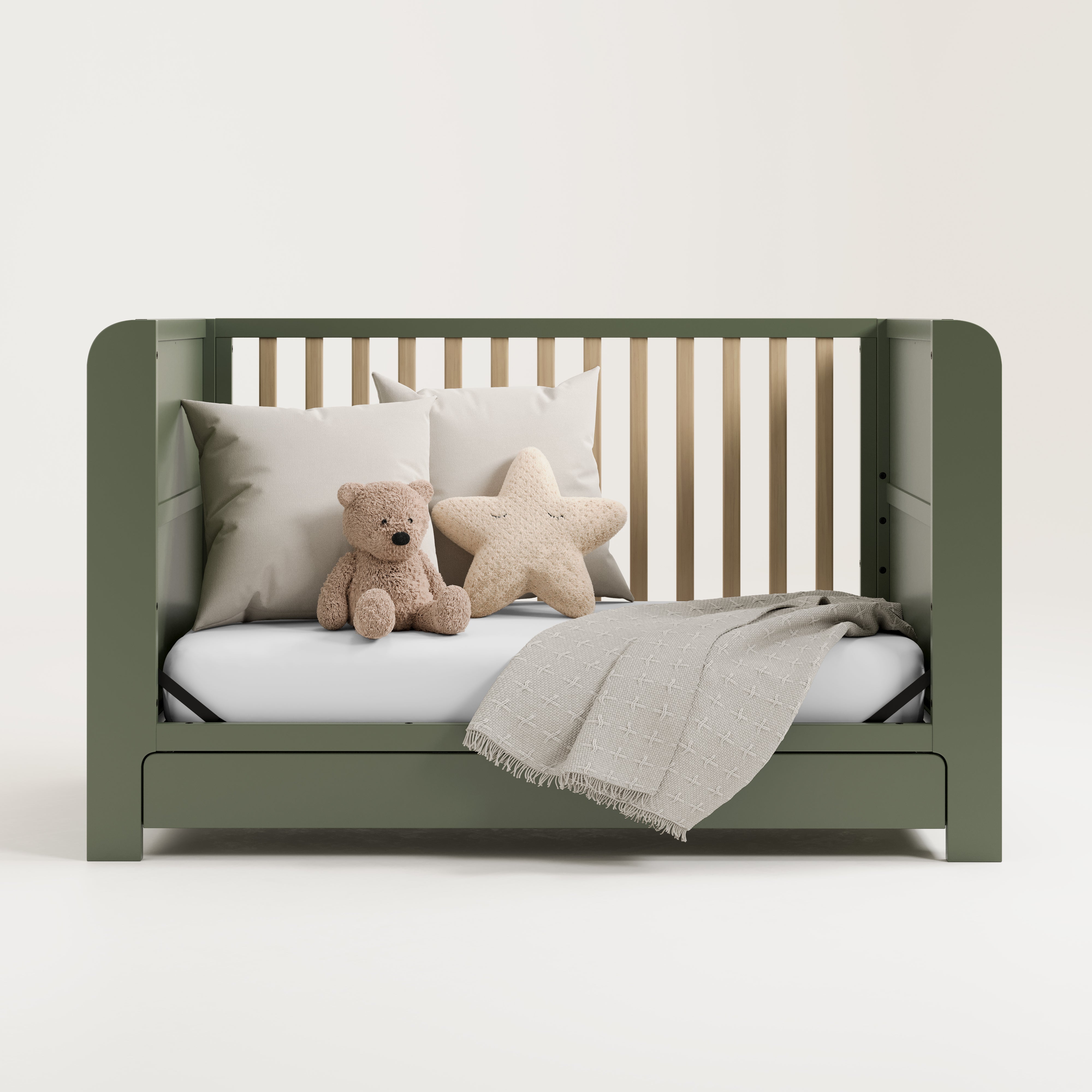 Graco® Read-with-Me™ 4-in-1 Convertible Bookshelf Crib with Drawer.