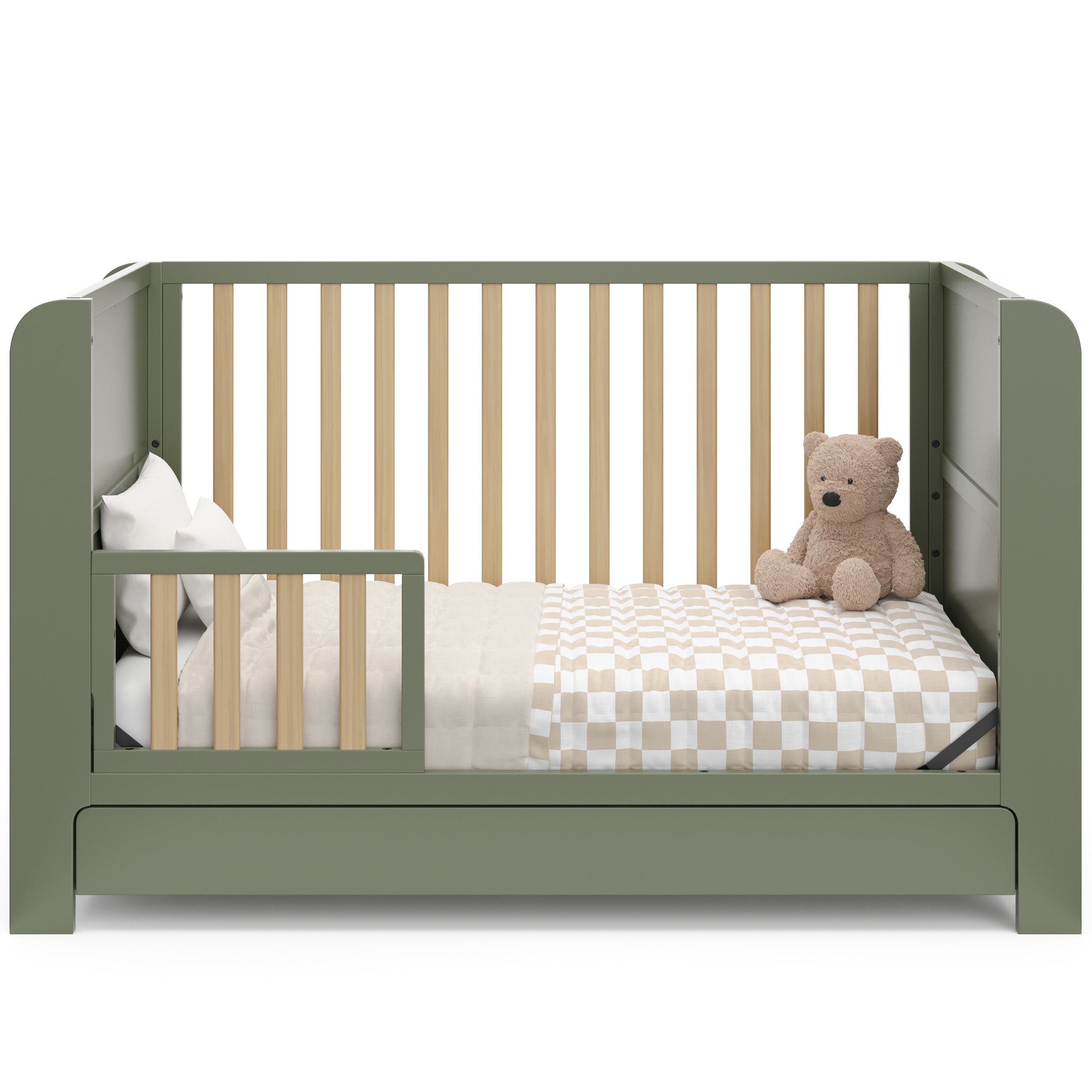 Graco® Read-with-Me™ 4-in-1 Convertible Bookshelf Crib with Drawer.