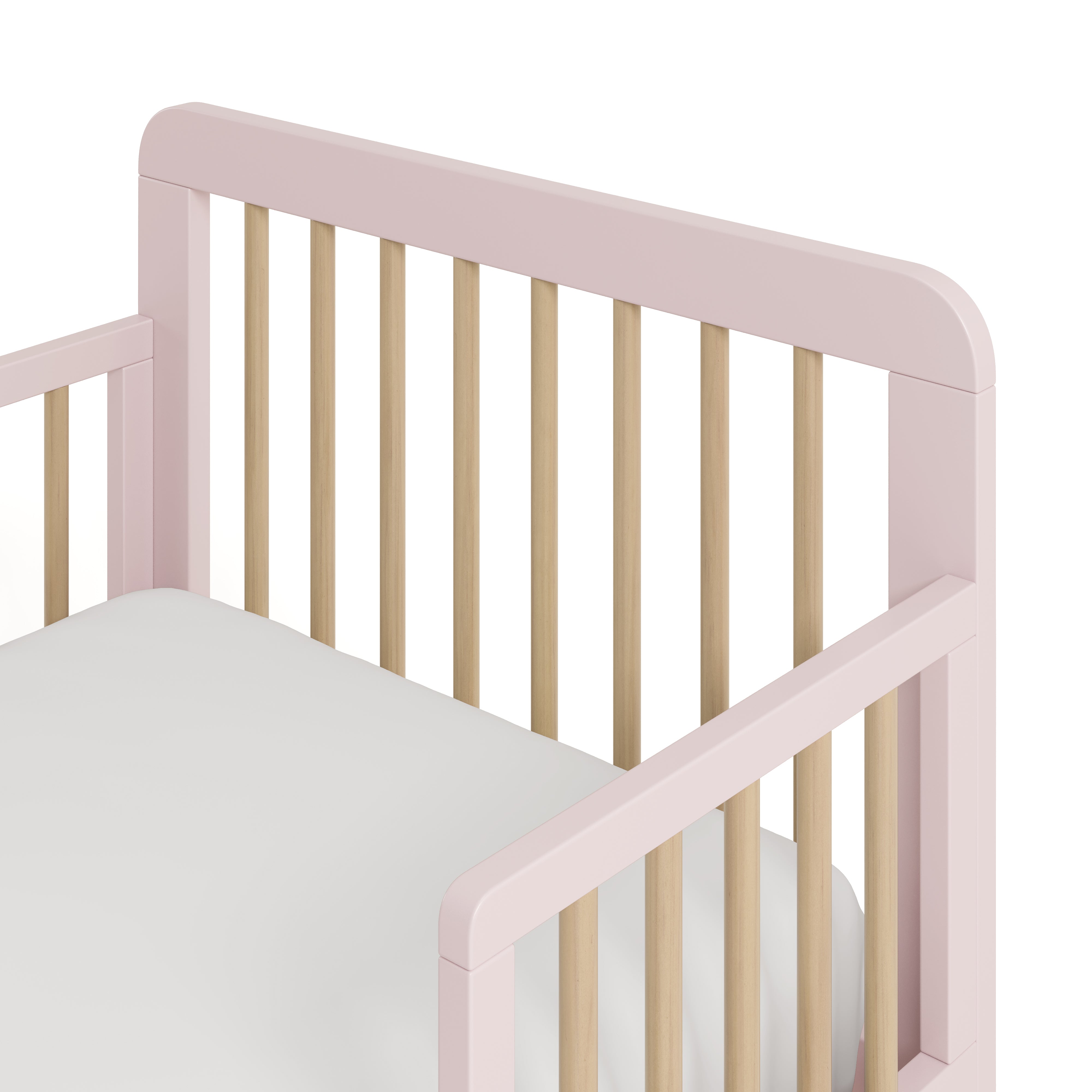 Pasadena blush with driftwood toddler bed close up of headboard