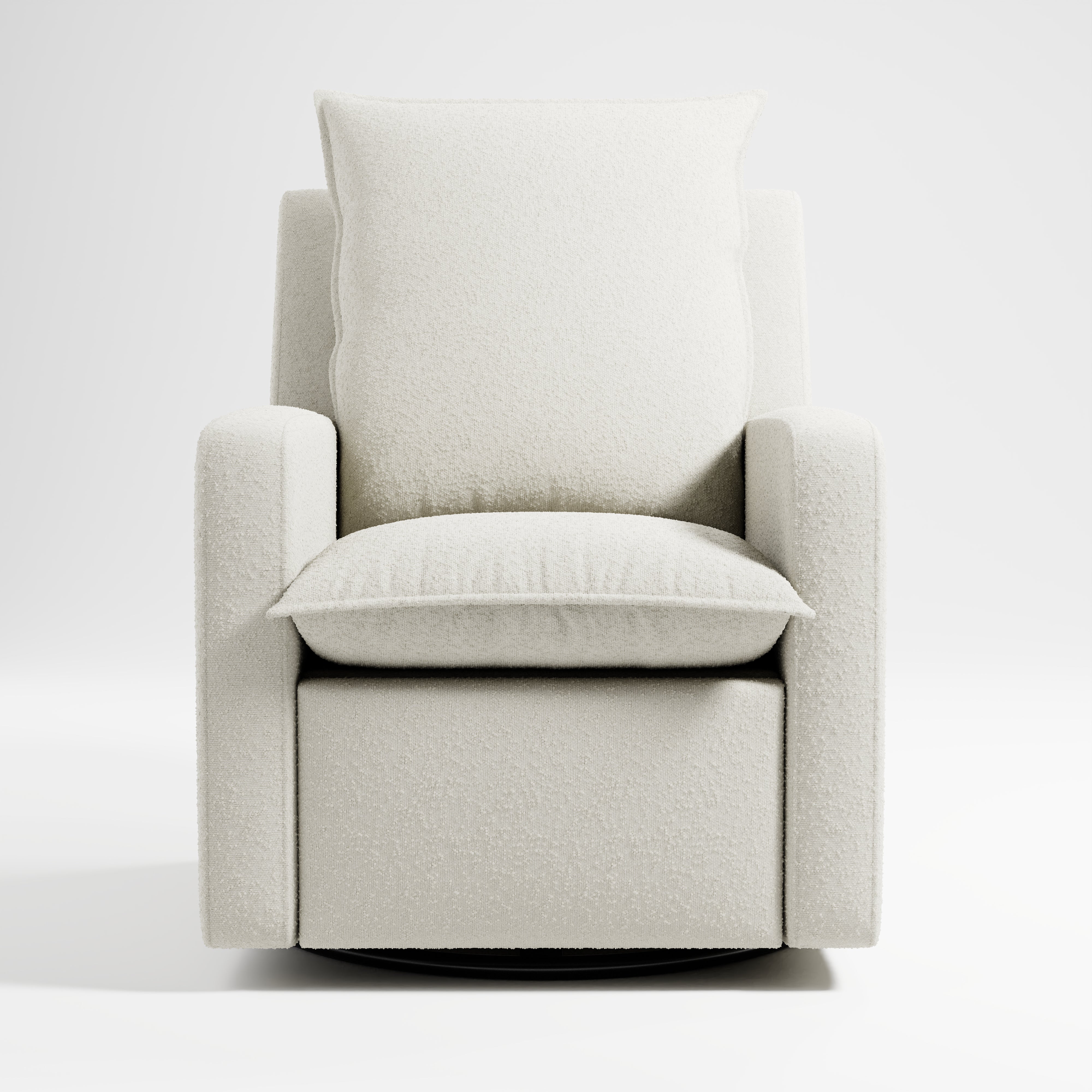 Recliner Glider  - Front view  (Ivory Boucle)