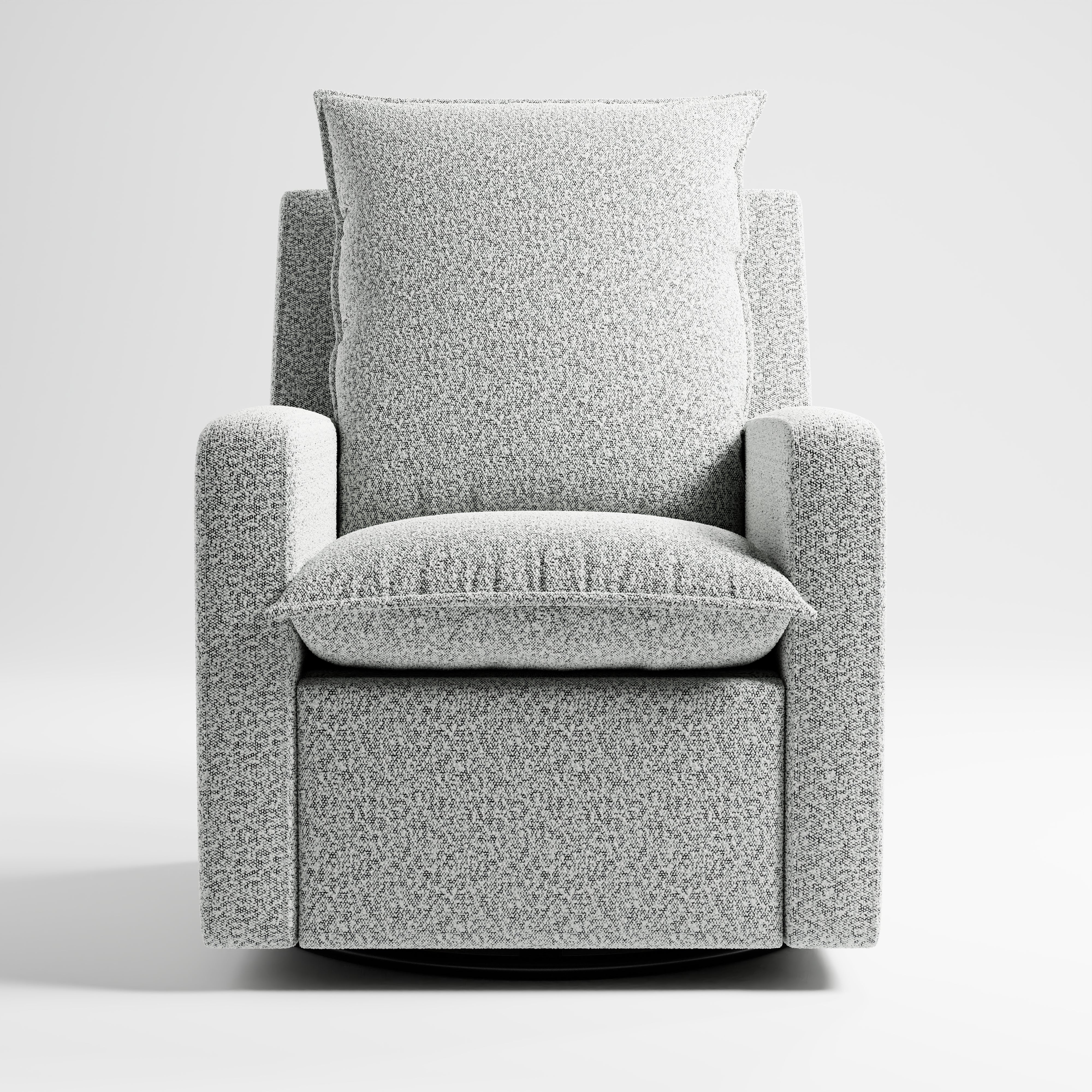 Recliner Glider  - Front view  (Salt & Pepper Boucle)