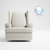 Recliner Glider  - Front view  with certification  (Ivory Boucle)