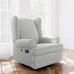 Recliner Glider  in nursery - Angle view (Salt & Pepper Boucle) 