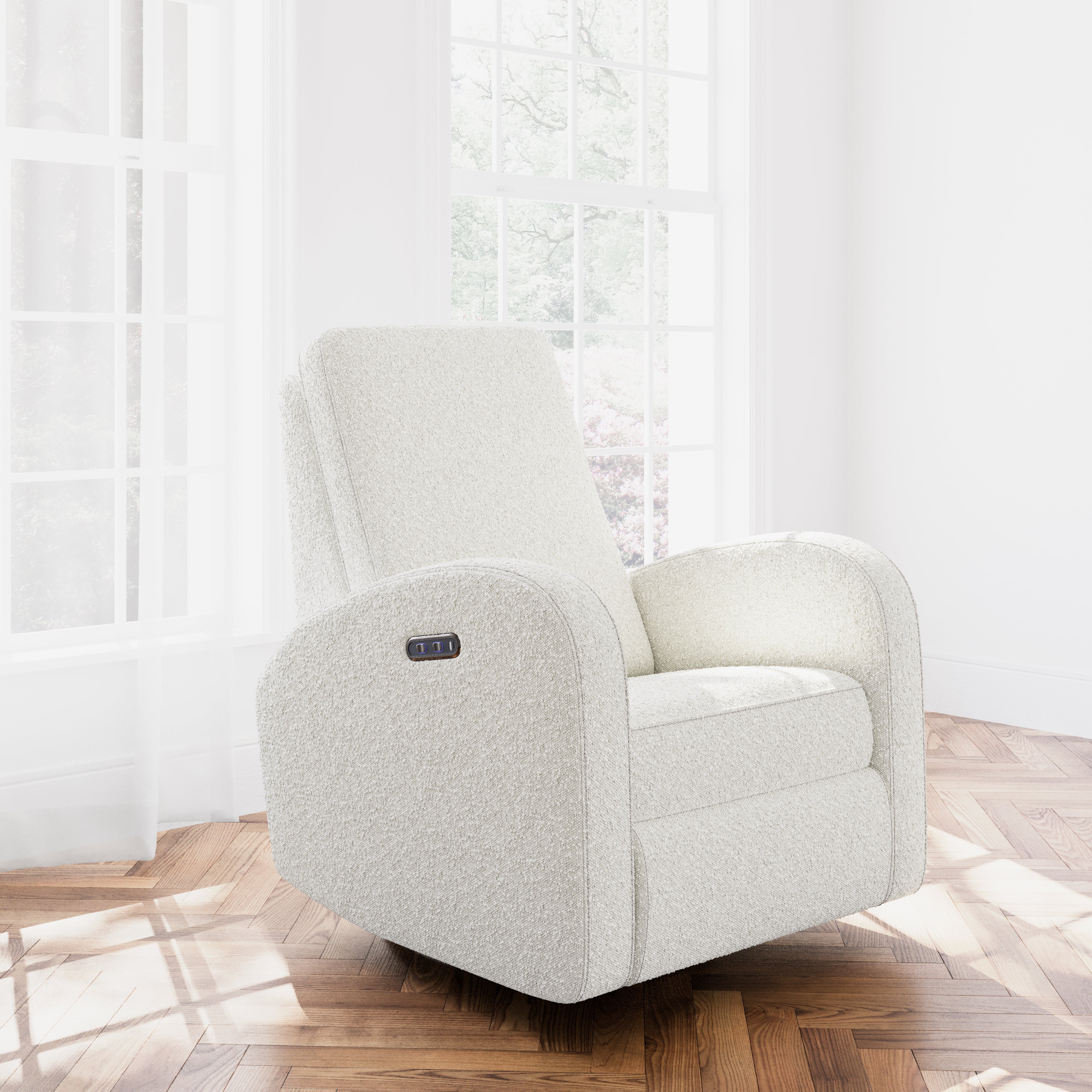 Storkcraft® Santa Monica® Nursery Power Recliner Swivel Glider with USB.