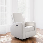 Steel basketweave reclining glider in a room