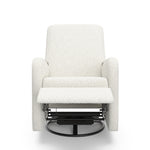 Bellwood ivory boucle power recliner front view with footrest up