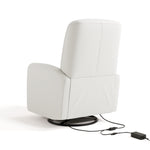 Bellwood ivory basketweave power recliner back view with power cord