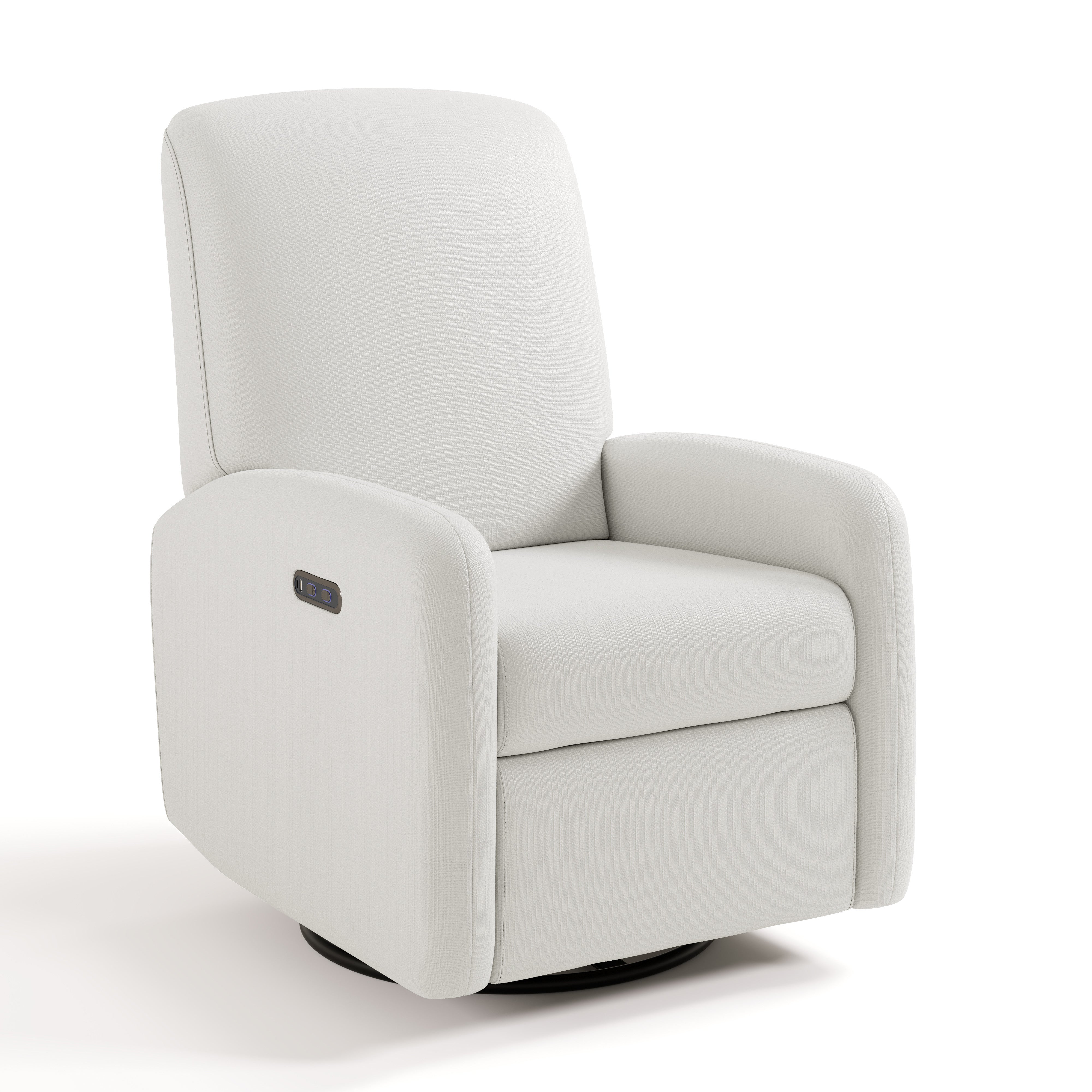 Bellwood ivory basketweave power recliner angle view