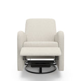 Bellwood dune basketweave power recliner front view with recline and footrest up