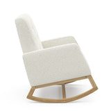 Natural with ivory boucle fabric rocker side