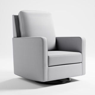 Fog-colored swivel glider in angled view