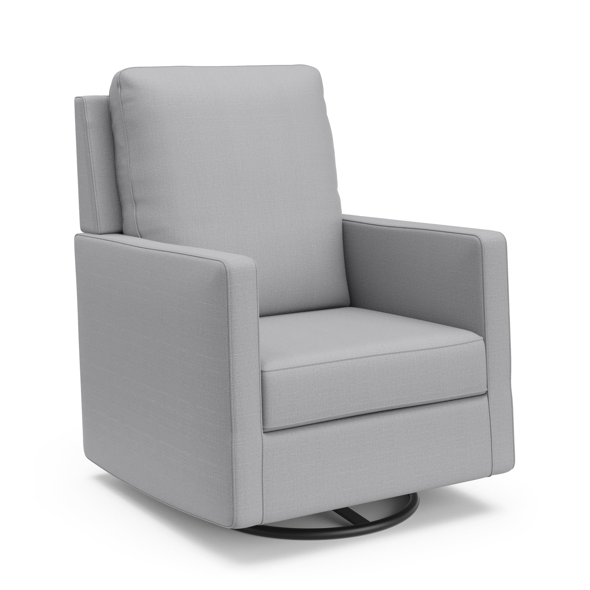Fog-colored swivel glider in angled view