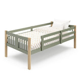 individual olive twin bed angled view 