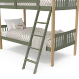 2 twin bunk bed olive angled view