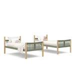 2 twin bed olive angled view individual twin bed