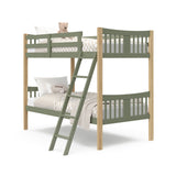 olive twin bunk bed angled view