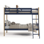 Side view of bunk bed (Midnight Blue with Natural)