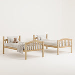 seperated twin bunk bed angled view (natural)