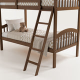 bunk bed with close up view with bedding (hazelnut)