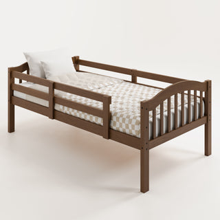 individual bunk bed with close up view with bedding (hazelnut)