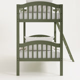 twin bunk bed side view (olive)