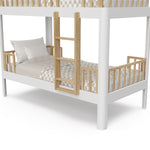 Santos twin bunk bed white and natural side view