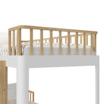 Santos twin bunk bed white and natural side view