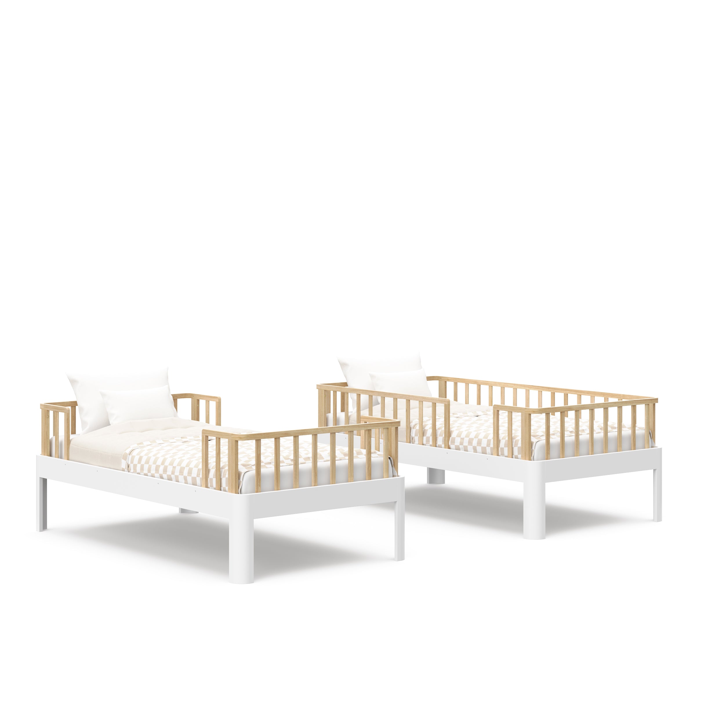 white twin bunk bed side view