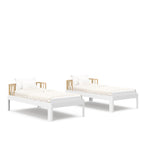 individual Santos twin bunk bed white and natural side view