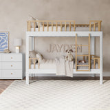 white twin bunk bed in bedroom