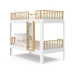 Santos twin bunk bed white and natural side view