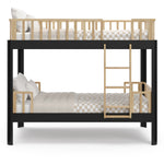 Santos twin bunk bed black and natural front view