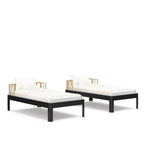 Santos twin bunk bed black and natural side by side view