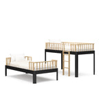 Santos twin bunk bed black and natural side view