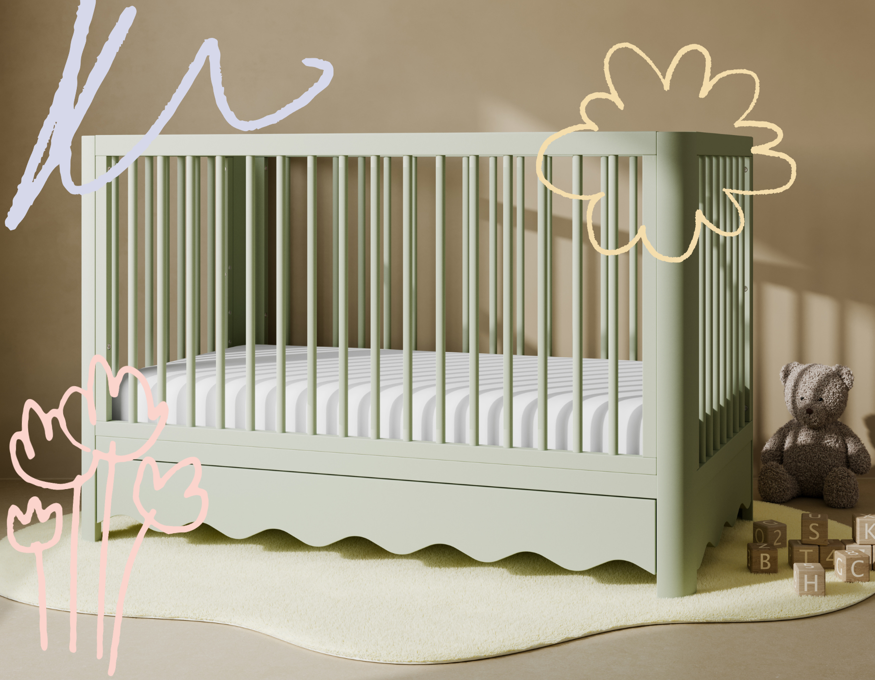 Storkcraft® Casablanca™ Deluxe 5-in-1 Convertible Crib with Drawer