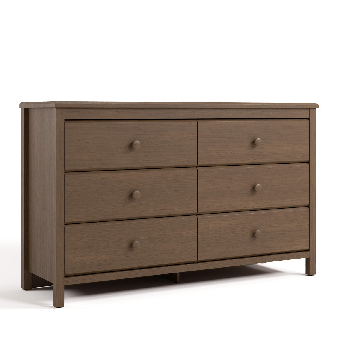 alpine 6 drawer dresser hazelnut angle view