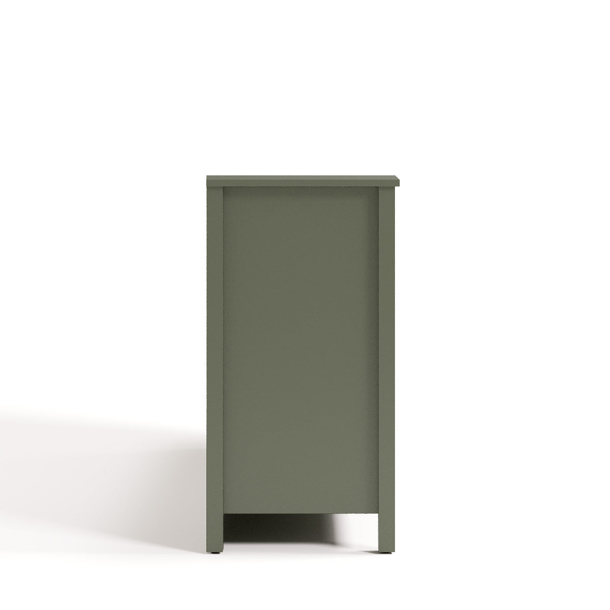 alpine 6 drawer dresser olive side view