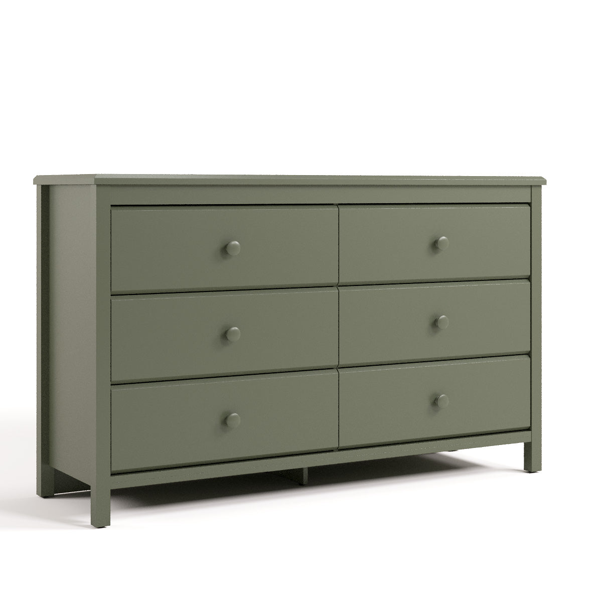 alpine 6 drawer dresser olive angle view